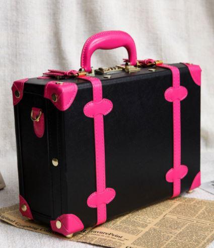 Valise Vintage Cabine Noire Rose - Louise Vintage