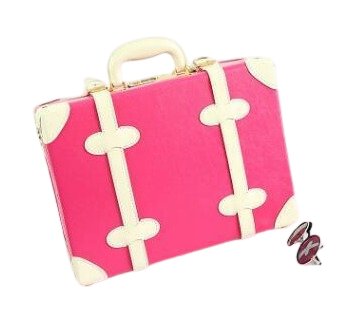Valise Vintage Cabine Rose Bonbon Blanc - Louise Vintage