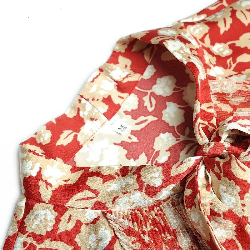 Vintage Robe Fleurie Année 40 Rouge - Louise Vintage