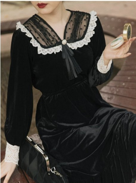 Vintage Robe Out-fit Années 40 Noir - Louise Vintage