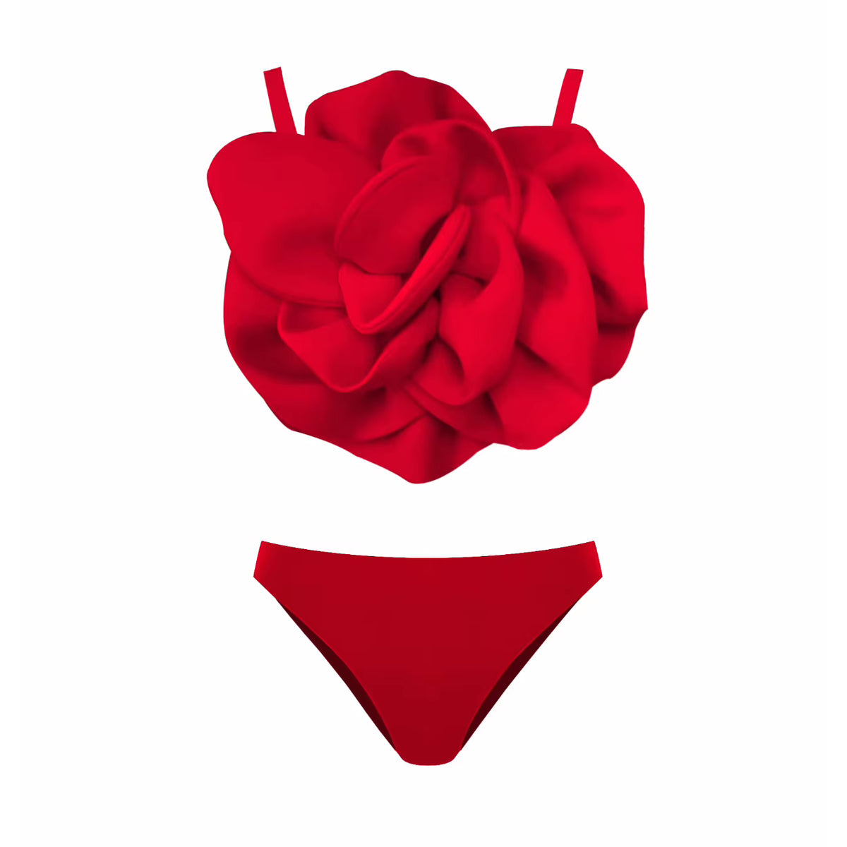 Maillot de Bain Vintage Froufrou Rouge