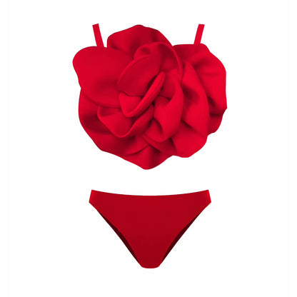 Maillot de Bain Vintage Froufrou Rouge