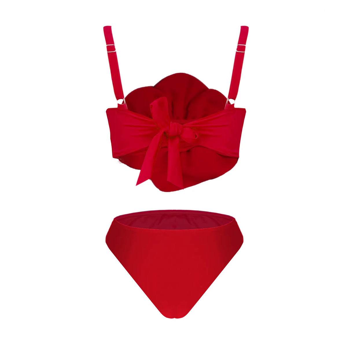 Maillot de Bain Vintage Froufrou Rouge