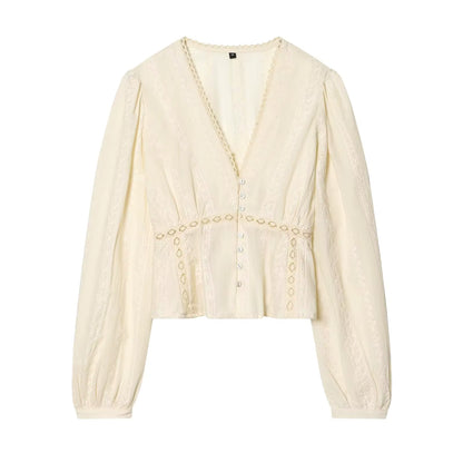 Top Vintage Années 30 Beige