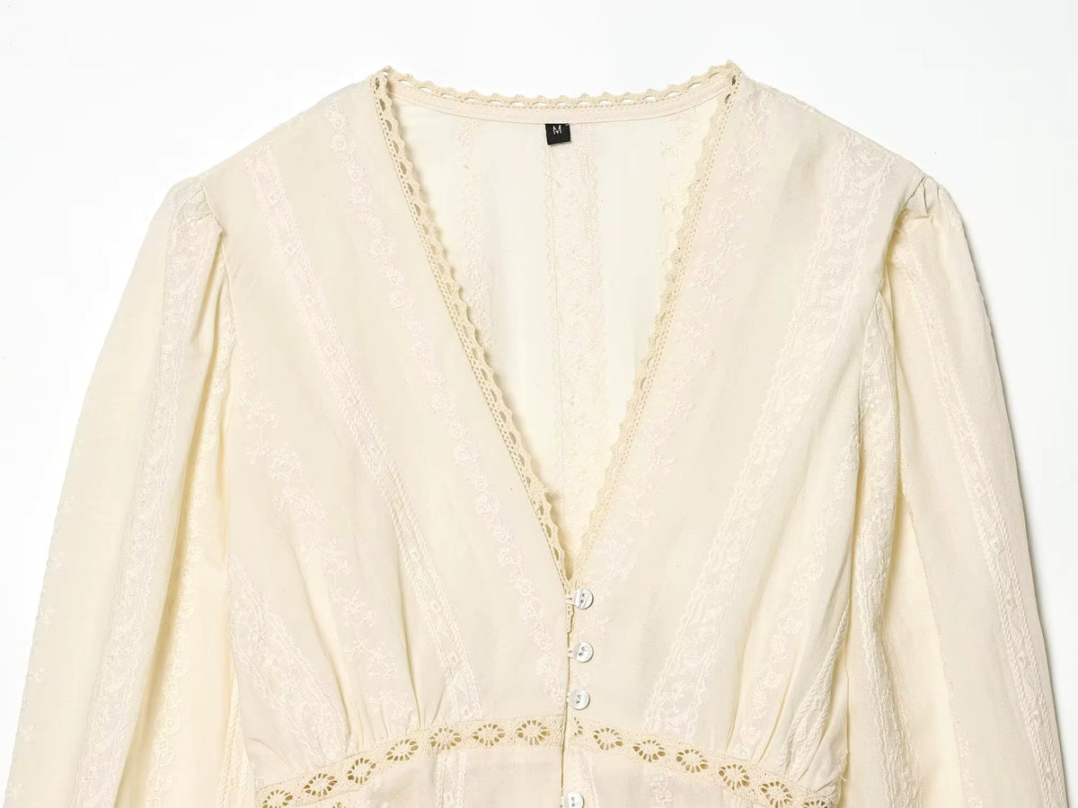 Top Vintage Années 30 Beige
