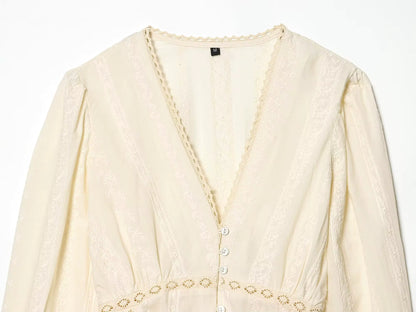 Top Vintage Années 30 Beige