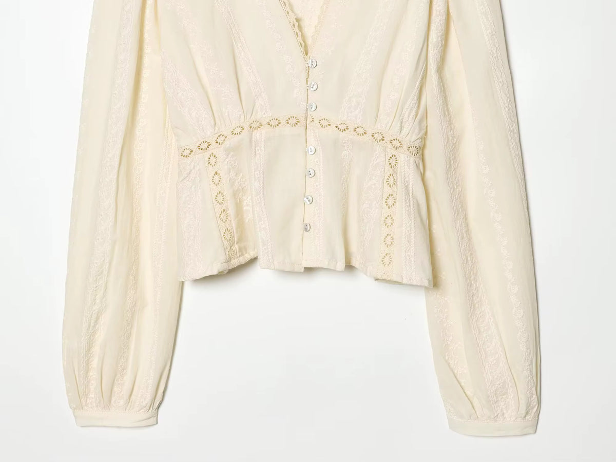 Top Vintage Années 30 Beige