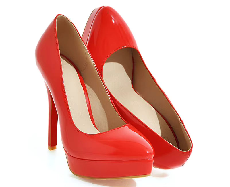 Chaussures Vintage Talons Hauts Rouge