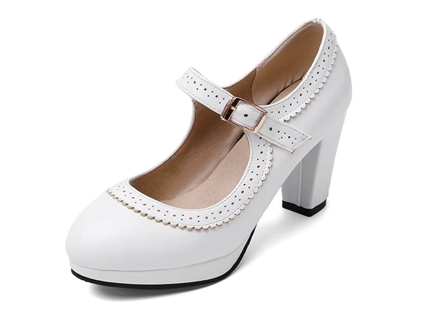 Chaussures Rétro Années 50 Blanc