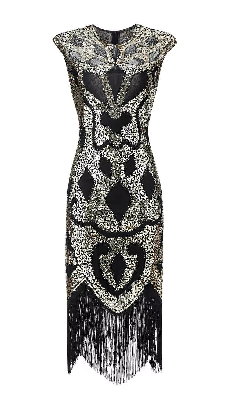 Robe Années 20 Grande Taille Or