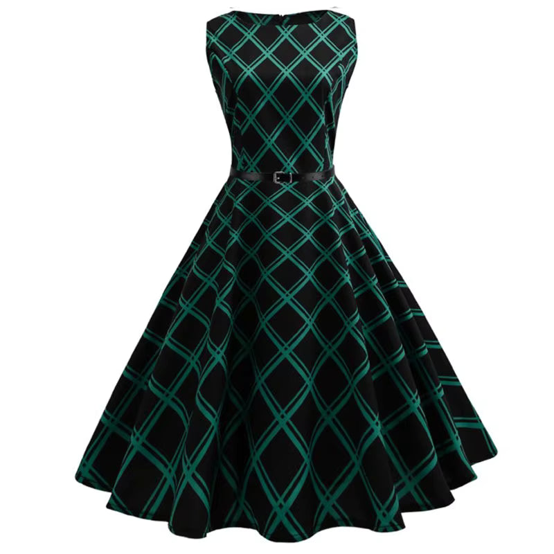 Robe Vintage Hiver Noire et Verte