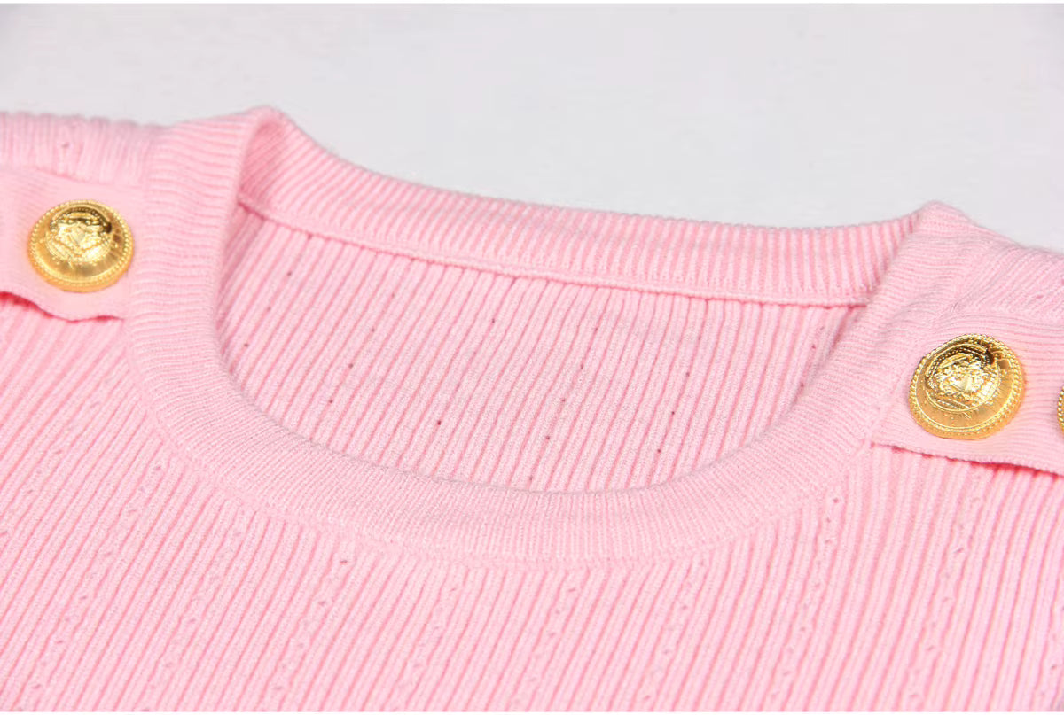 Pull Vintage Manches Longues Rose