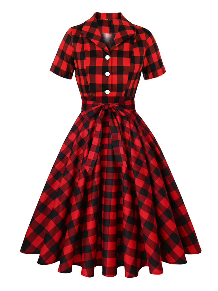 Robe Vintage Chemise Carreaux