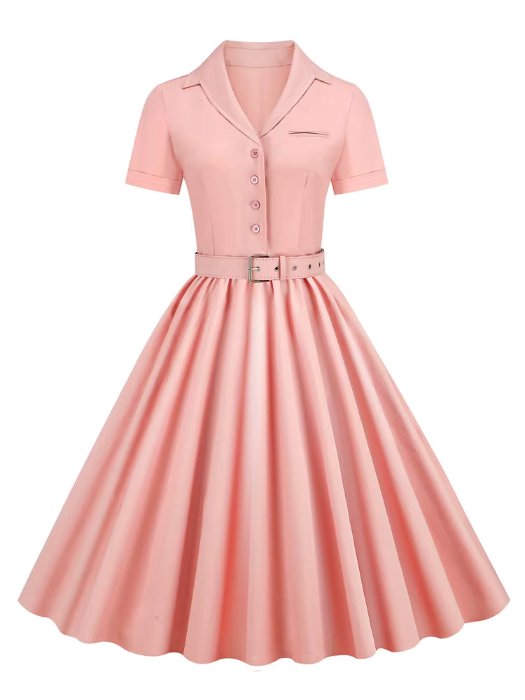 Robe Vintage Année 50 Soir Rose