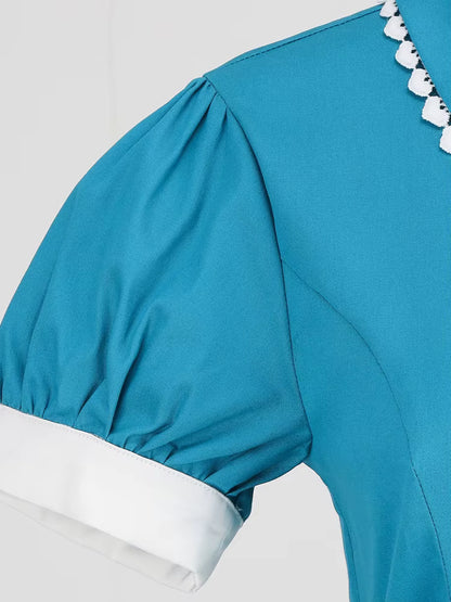 Robe Turquoise 1950s - Louise Vintage