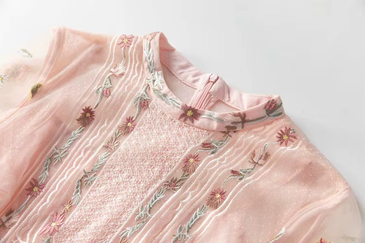 Robe Mi Longue Année 30 40 Rose