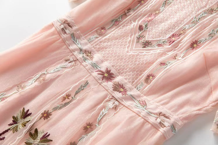 Robe Mi Longue Année 30 40 Rose