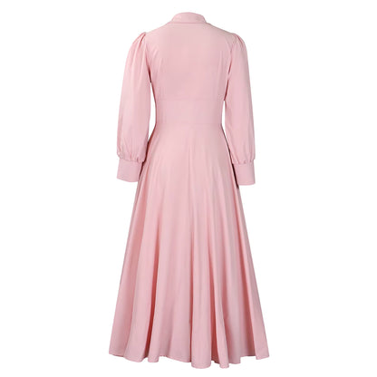 Robe Années 40 Rose Longue