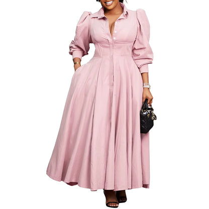Robe Années 40 Rose Longue