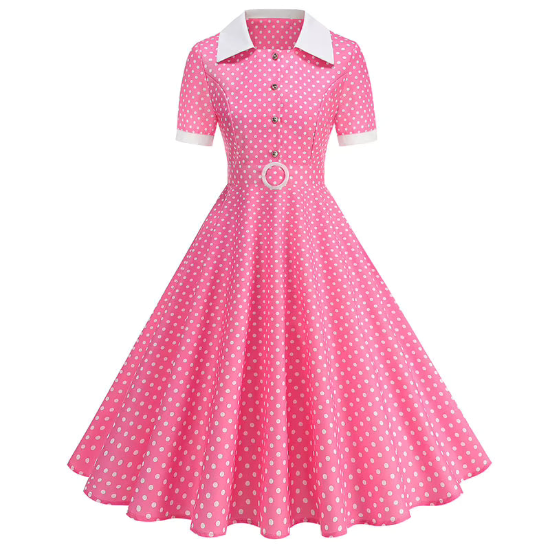 Robe Année 50 Rose Pois