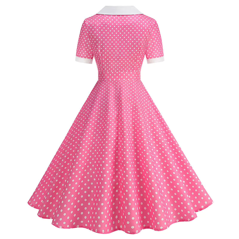 Robe Année 50 Rose Pois