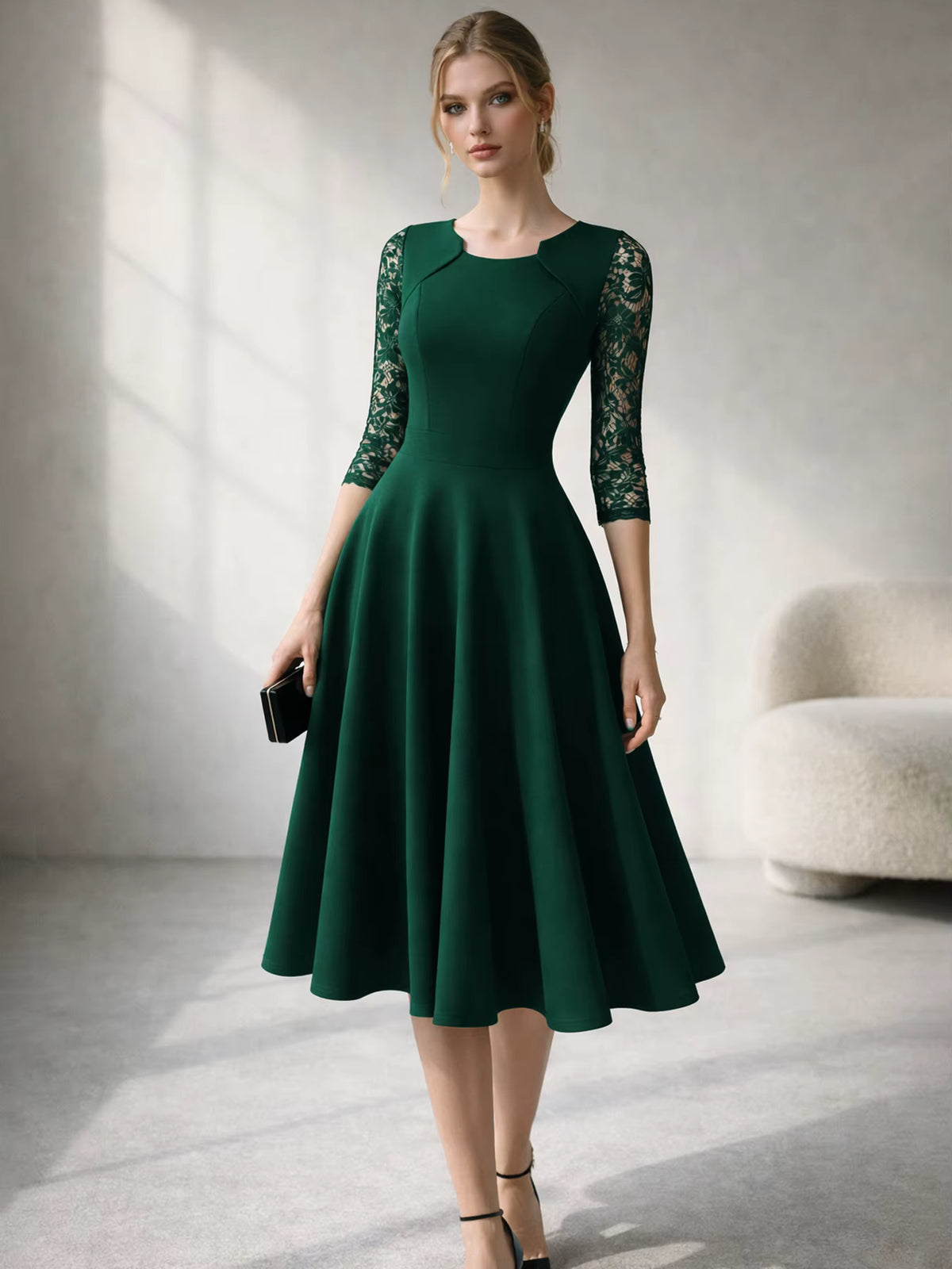 Robe Vintage Années 40 Créateur Vert