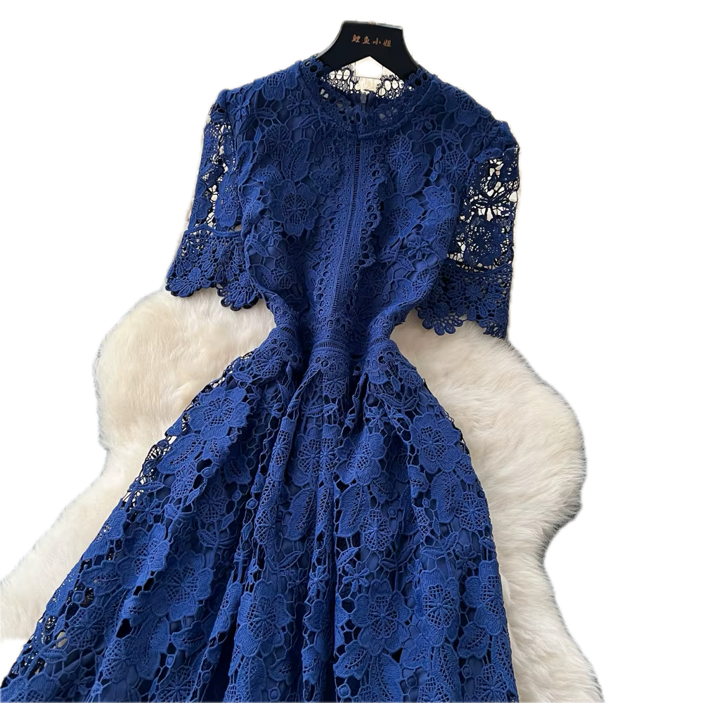 Robe Crayon Vintage Année 50 Marine