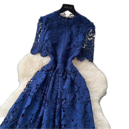 Robe Crayon Vintage Année 50 Marine