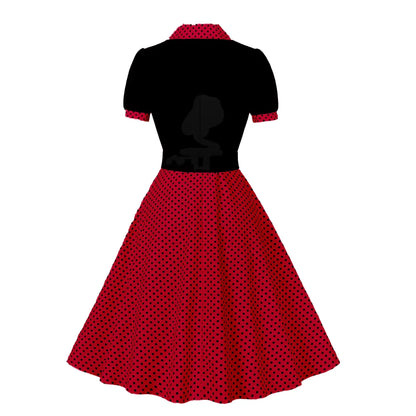 Robe Année 50 Rouge Pois