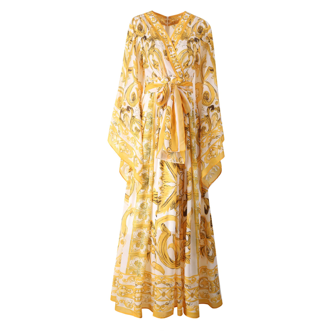 Robe Evasée Vintage Jaune Fleurs