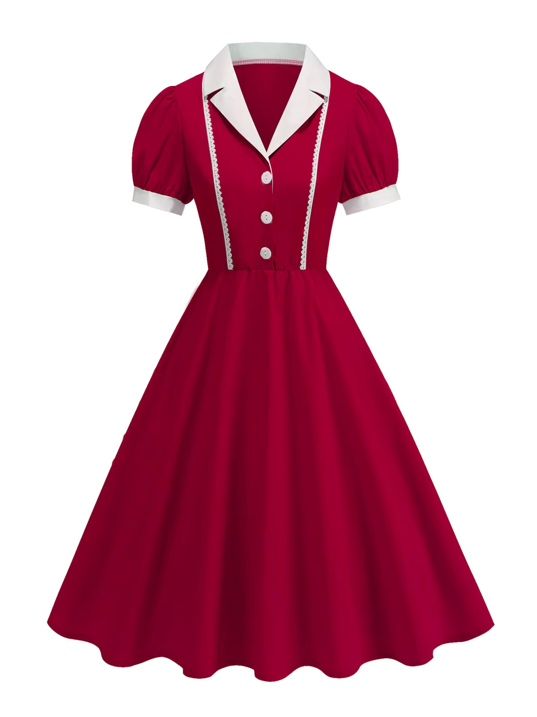 Robe Années 60 Audrey Hepburn Bordeaux
