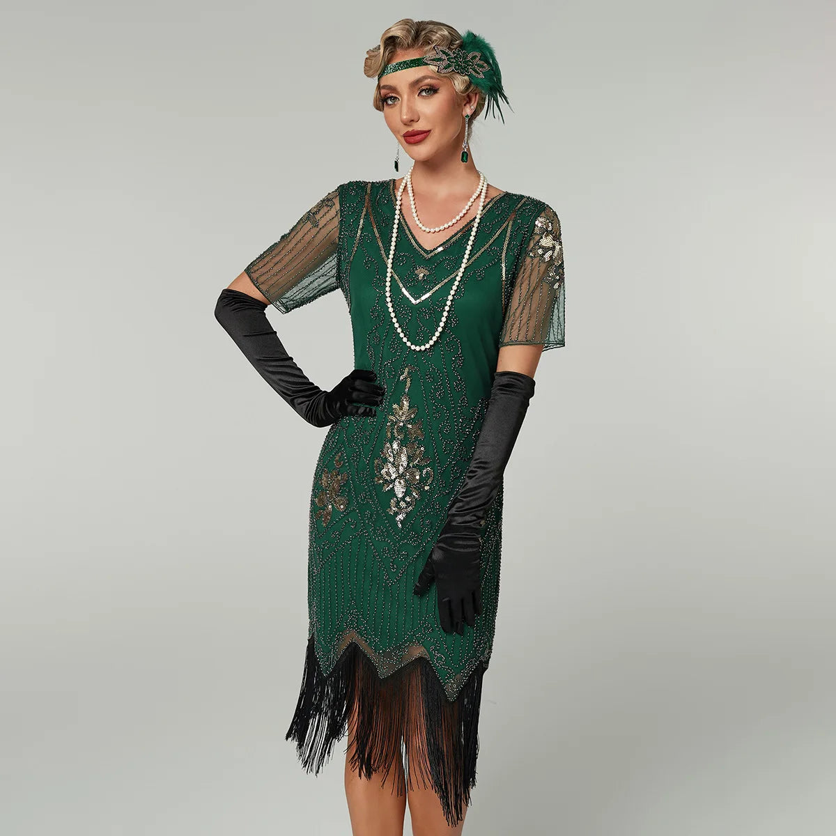 Robe Longue Année 1920 Verte