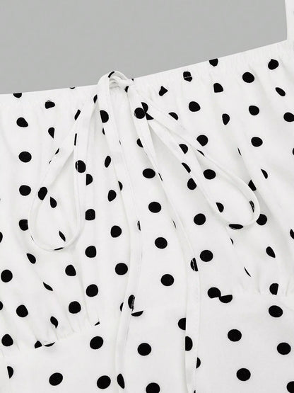 Robe Vintage à Pois Blanche