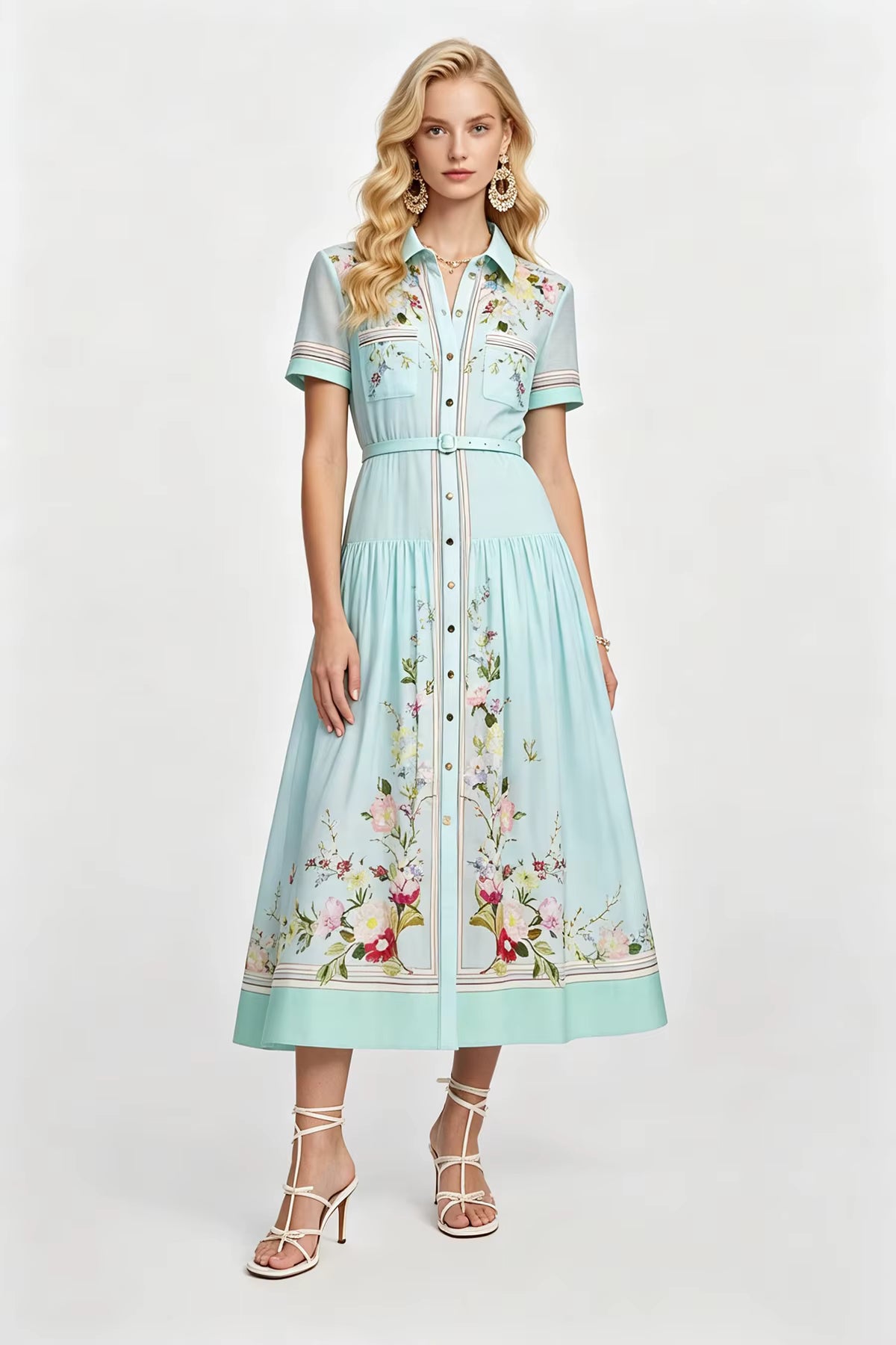 Robe Vintage Bleu Porcelaine