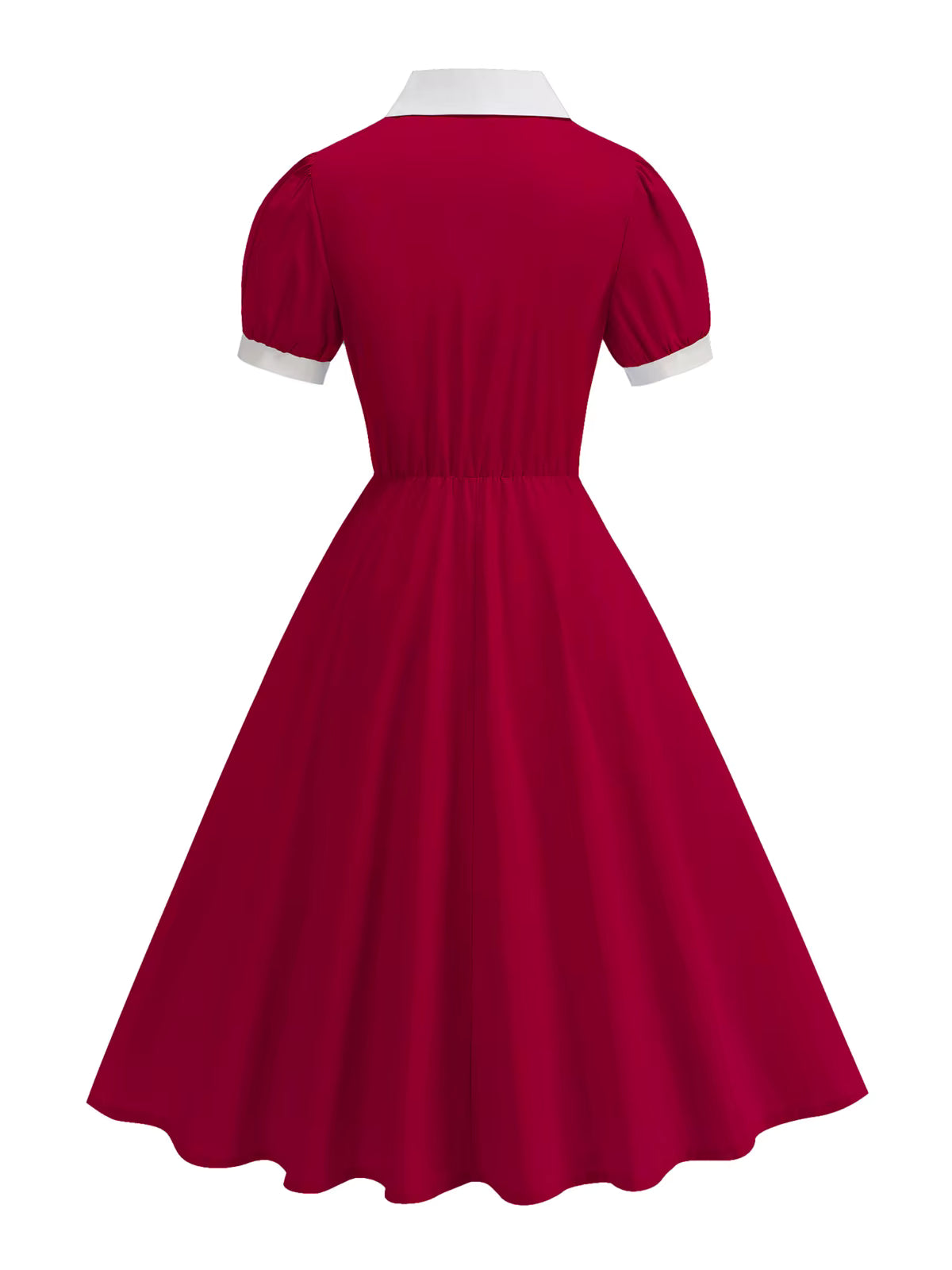 Robe Années 60 Audrey Hepburn Bordeaux