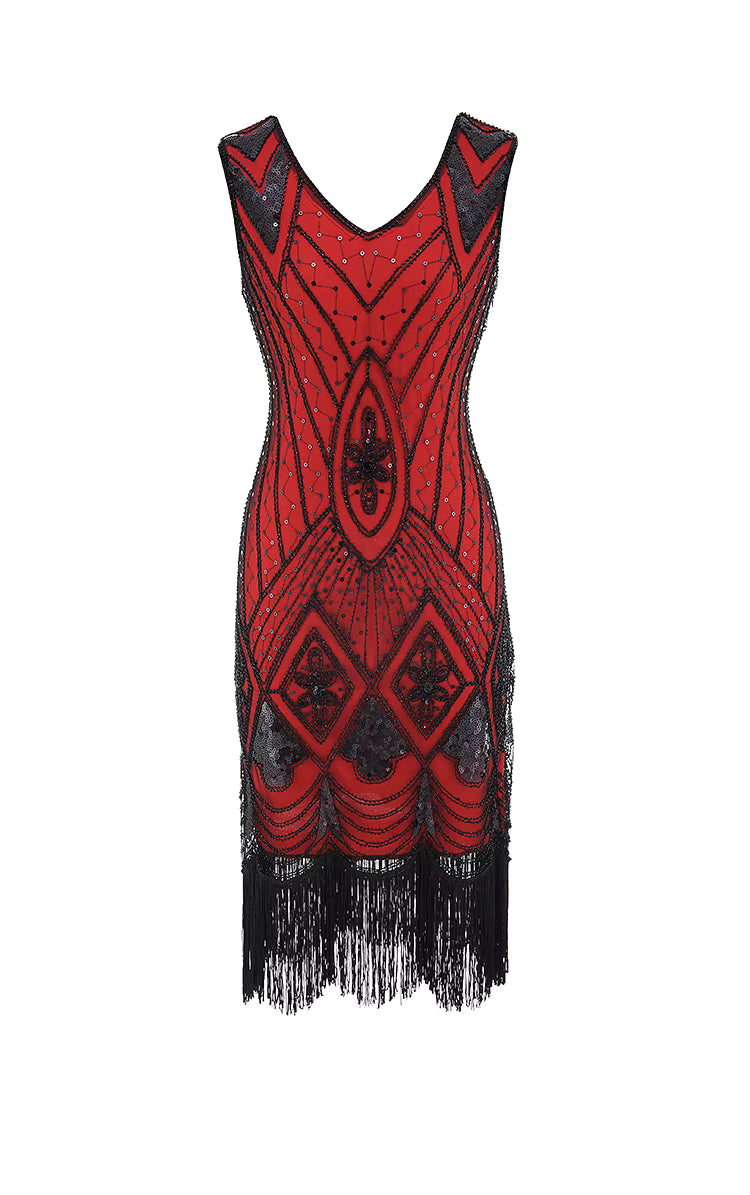 Robe Vintage Années 20 Paris Rouge