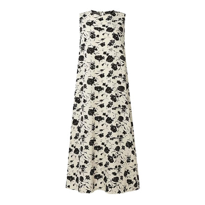 Robe Longue Fleurie Vintage Kaki