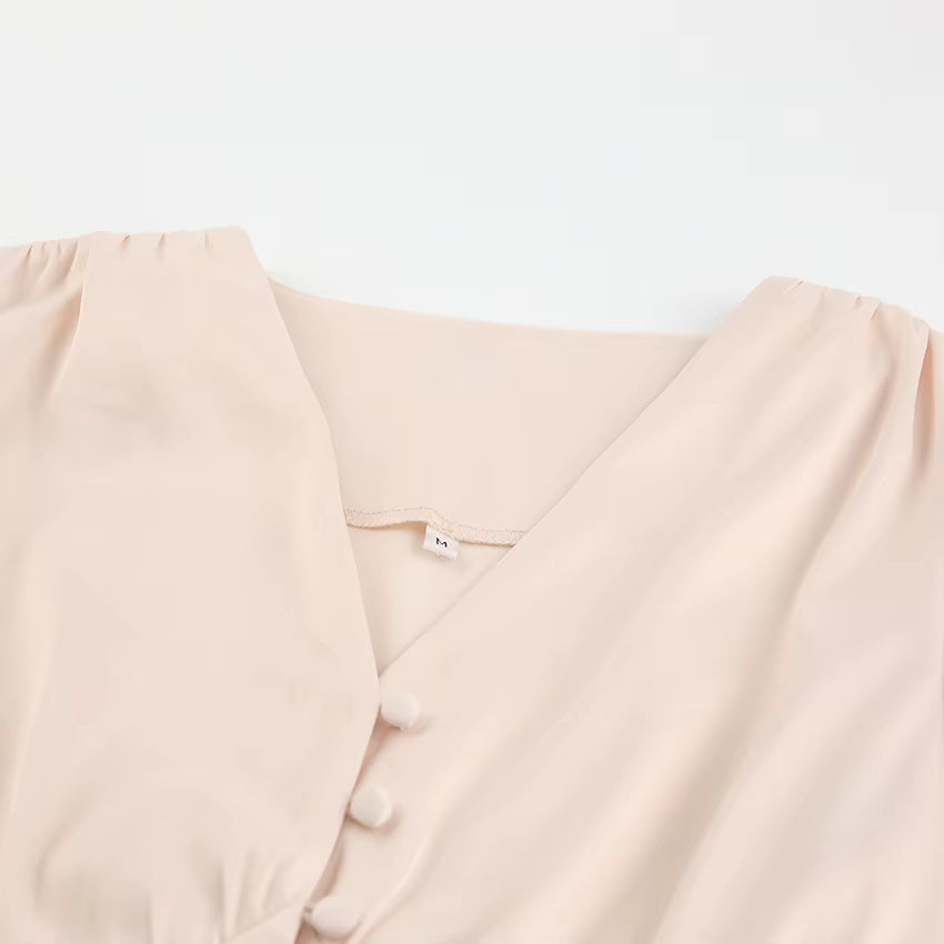 Robe Vintage Années 40 Satin Beige