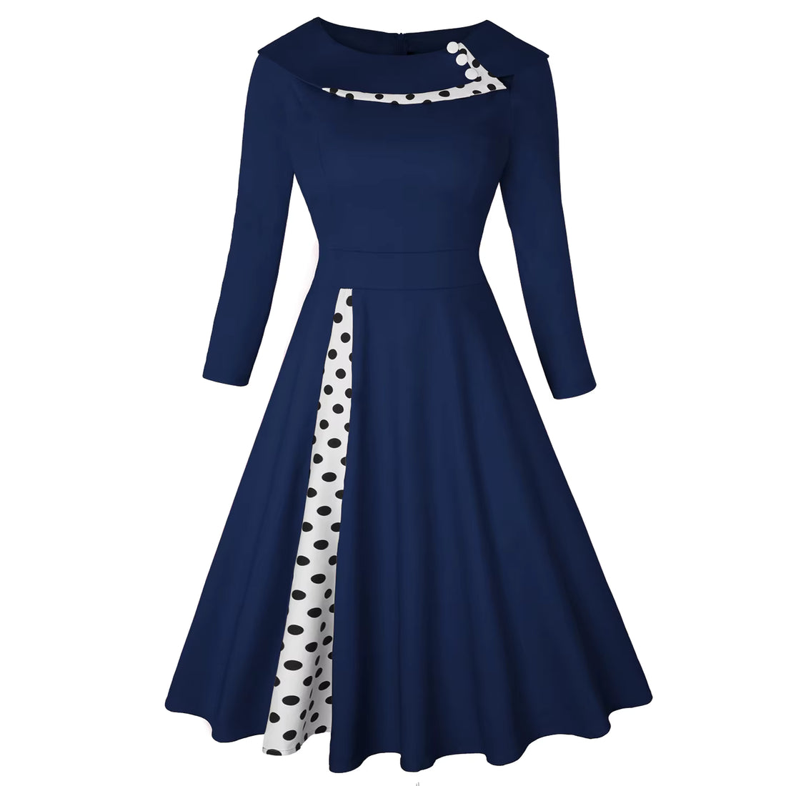 Robe Vintage Grande Taille Hiver Bleue