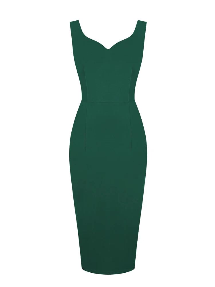 Robe Crayon Année 60 Vert