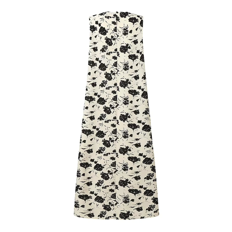 Robe Longue Fleurie Vintage Kaki
