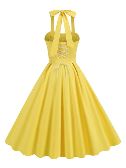 Robe Rétro Année 50 Jaune