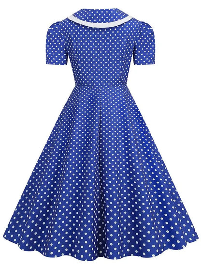 Robe Année 50 Bleu Marine