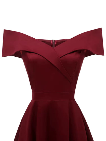 Robe Cocktail Style Année 50 Bordeaux - Louise Vintage