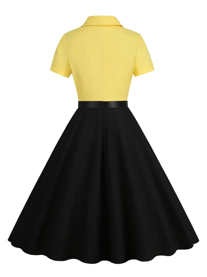 Robe des Années 50 Grande Taille Jaune