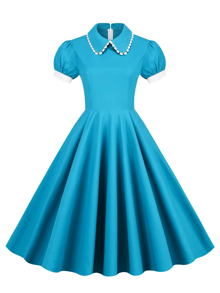 Robe Turquoise 1950s - Louise Vintage