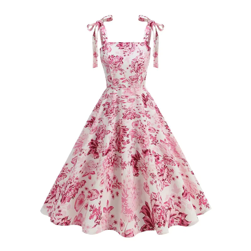 Robe Vintage Plissée Fleurs