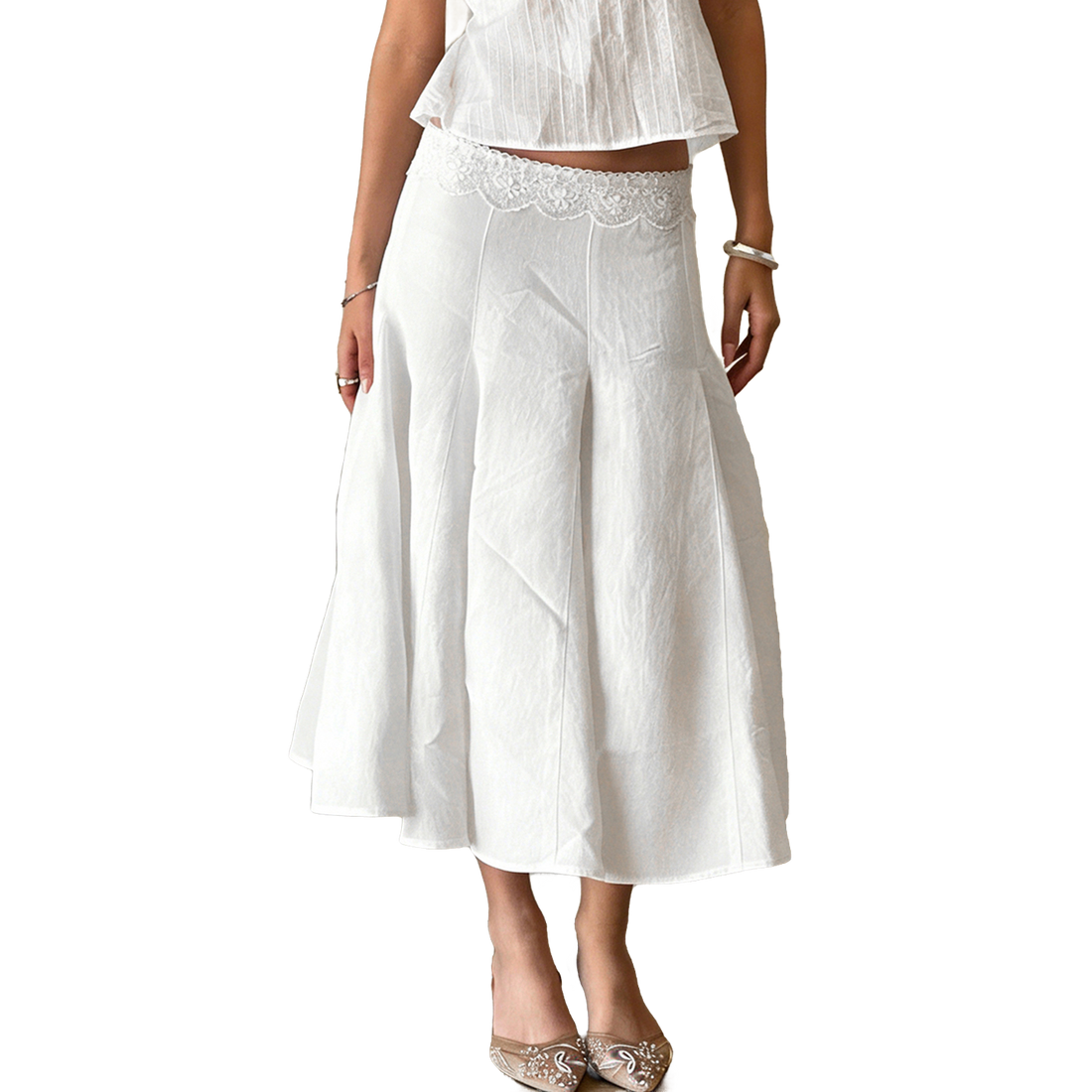 Jupe Midi Vintage Blanche