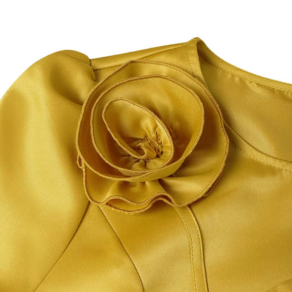 Robe Années 40 Jaune Longue