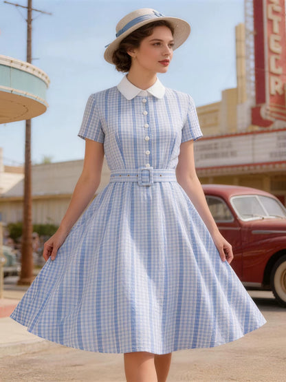 Robe Année 50 Paris Bleu